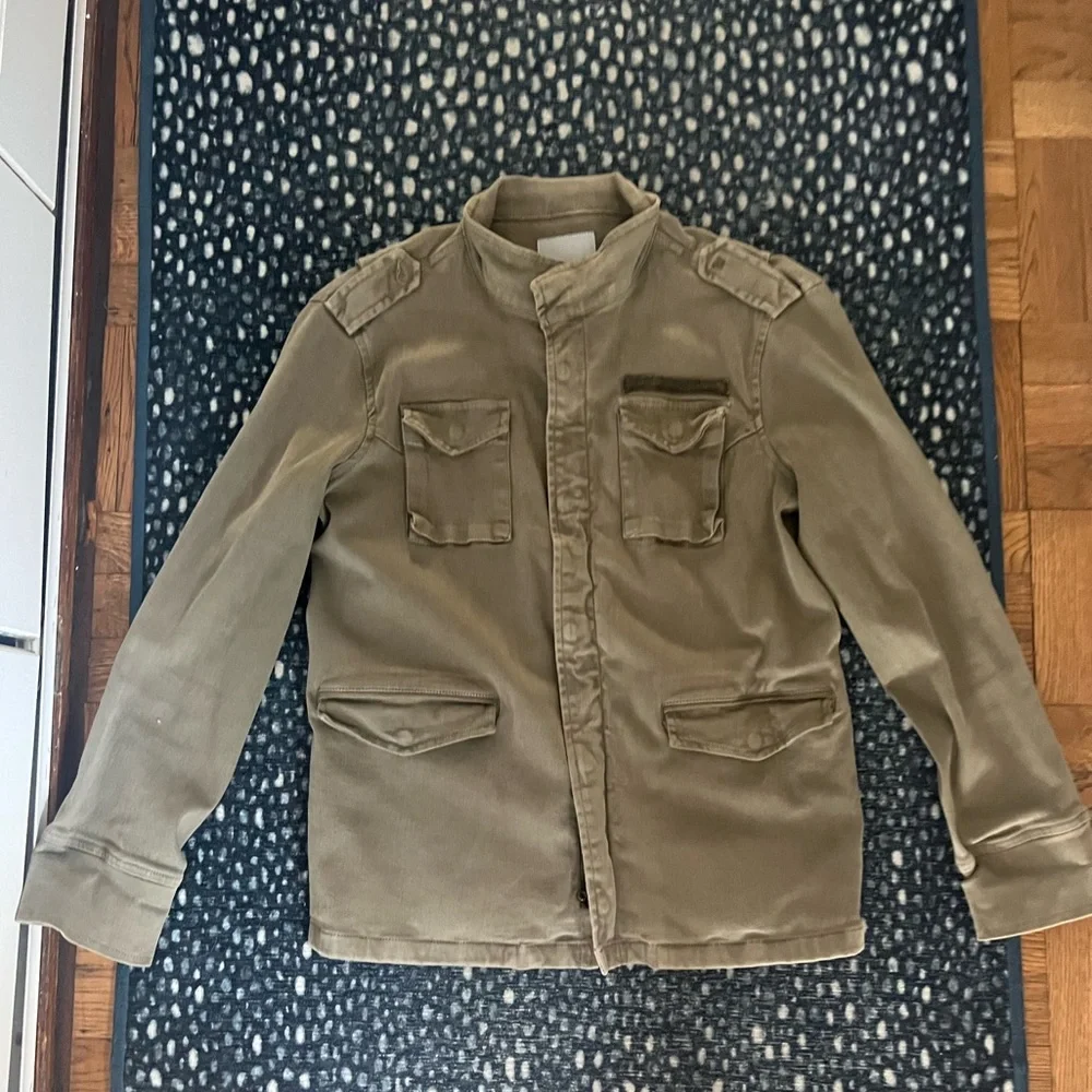 Anine Bing Stretch Cotton Army Jacket Size L - Picture 1 of 11